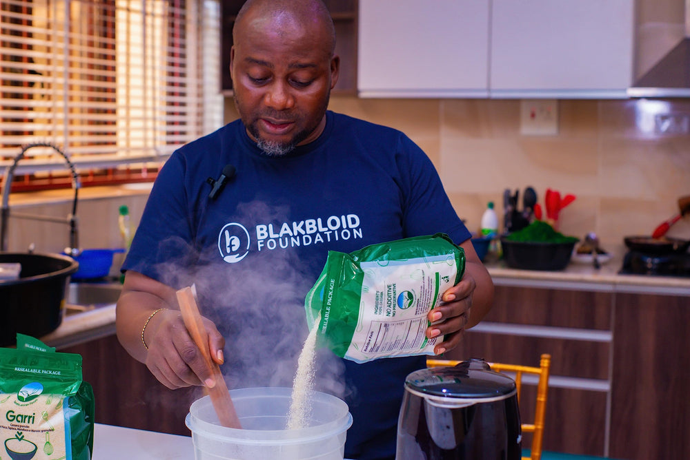 TundeLaniran Foods garri cereal in bowl, quick gluten-free breakfast energy