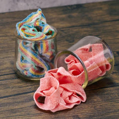 Tundras belts in a clear candy jar ideal for buffet displays