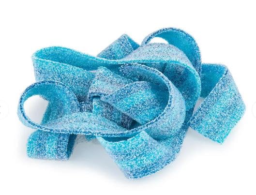 Tundras close-up of belt texture highlighting soft chew and sour sugar coating