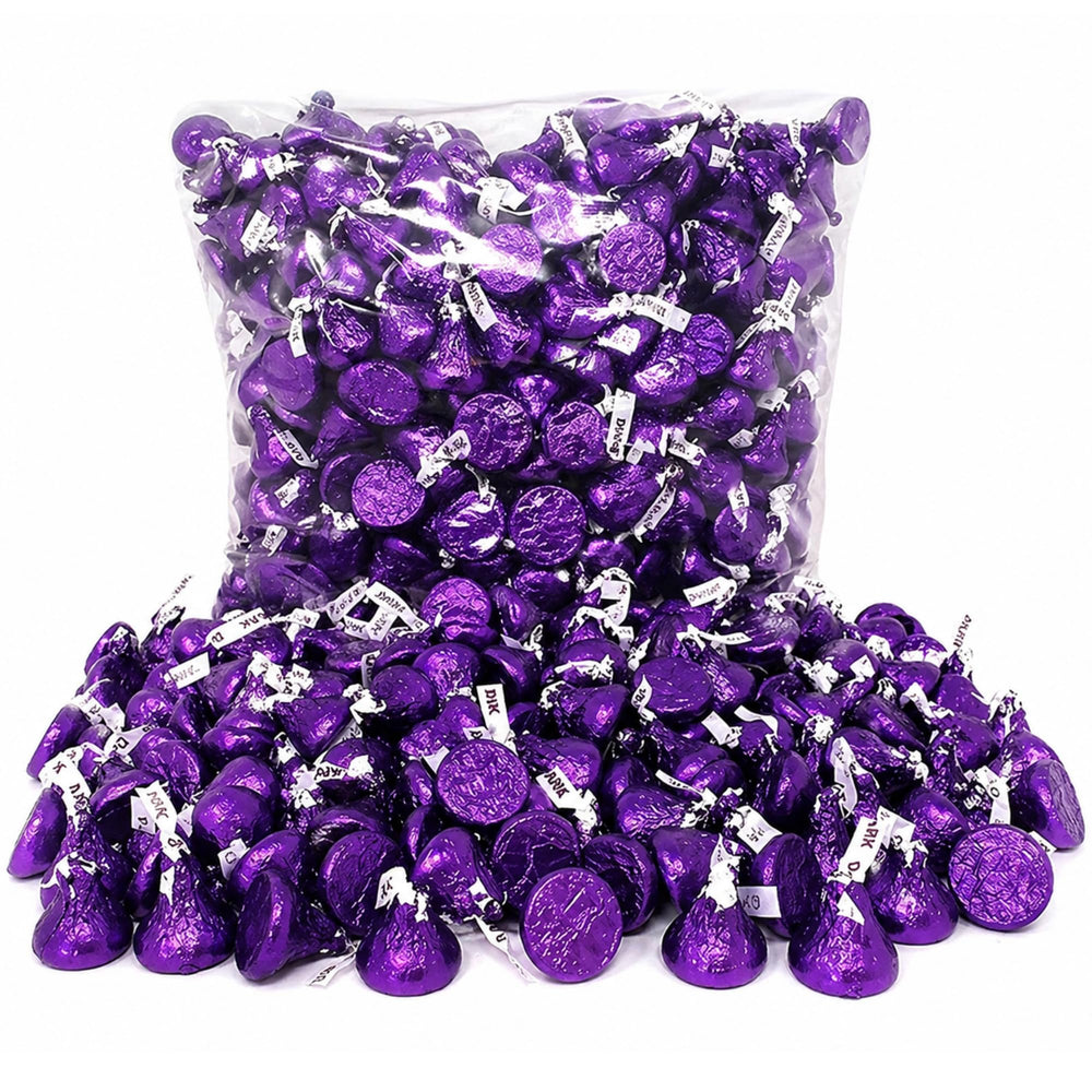 Tundras Hersh,eysDark close-up of purple foil wrapping highlighting freshness and presentation