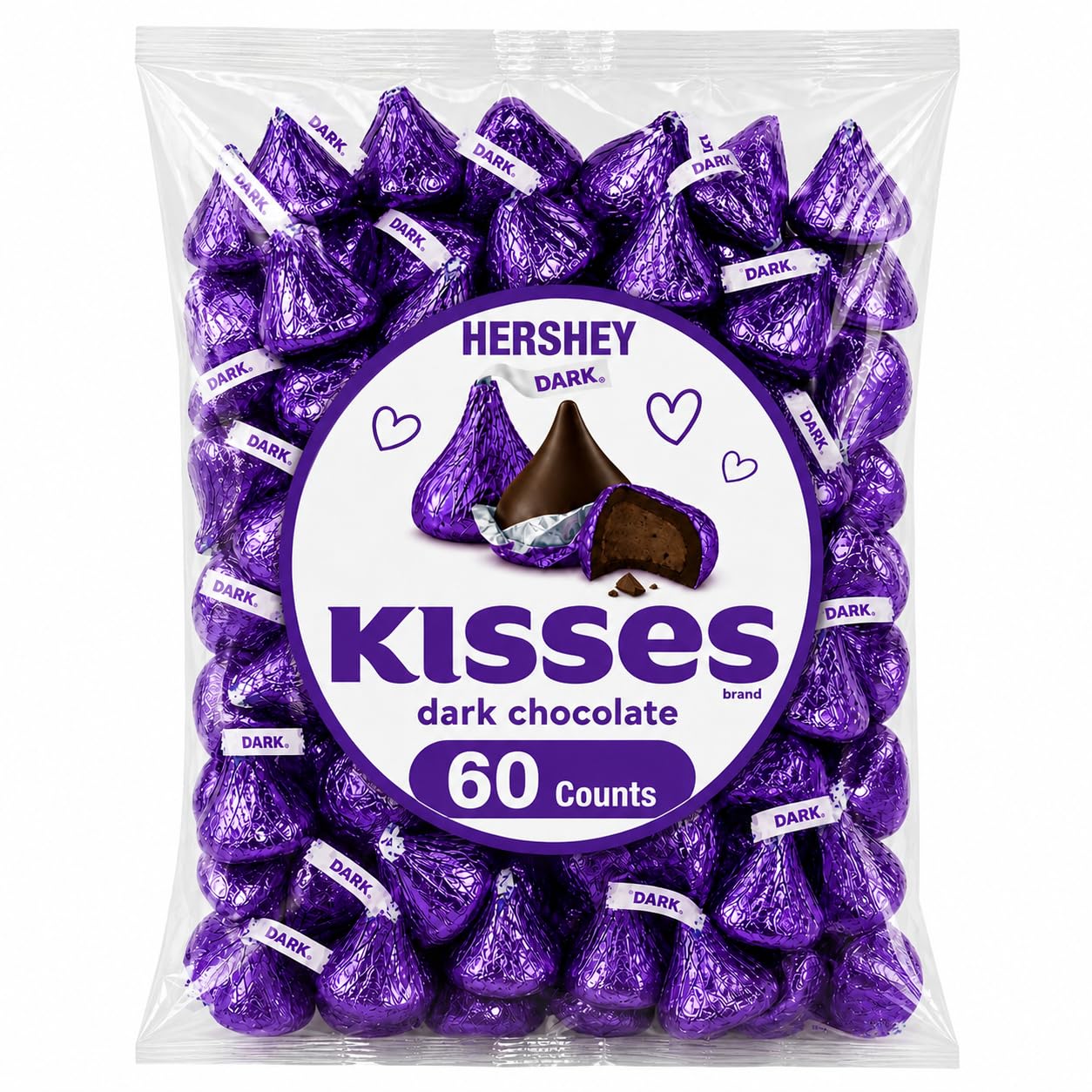 Tundras Hersh,eysDark front packaging showing purple-wrapped bulk value and convenience