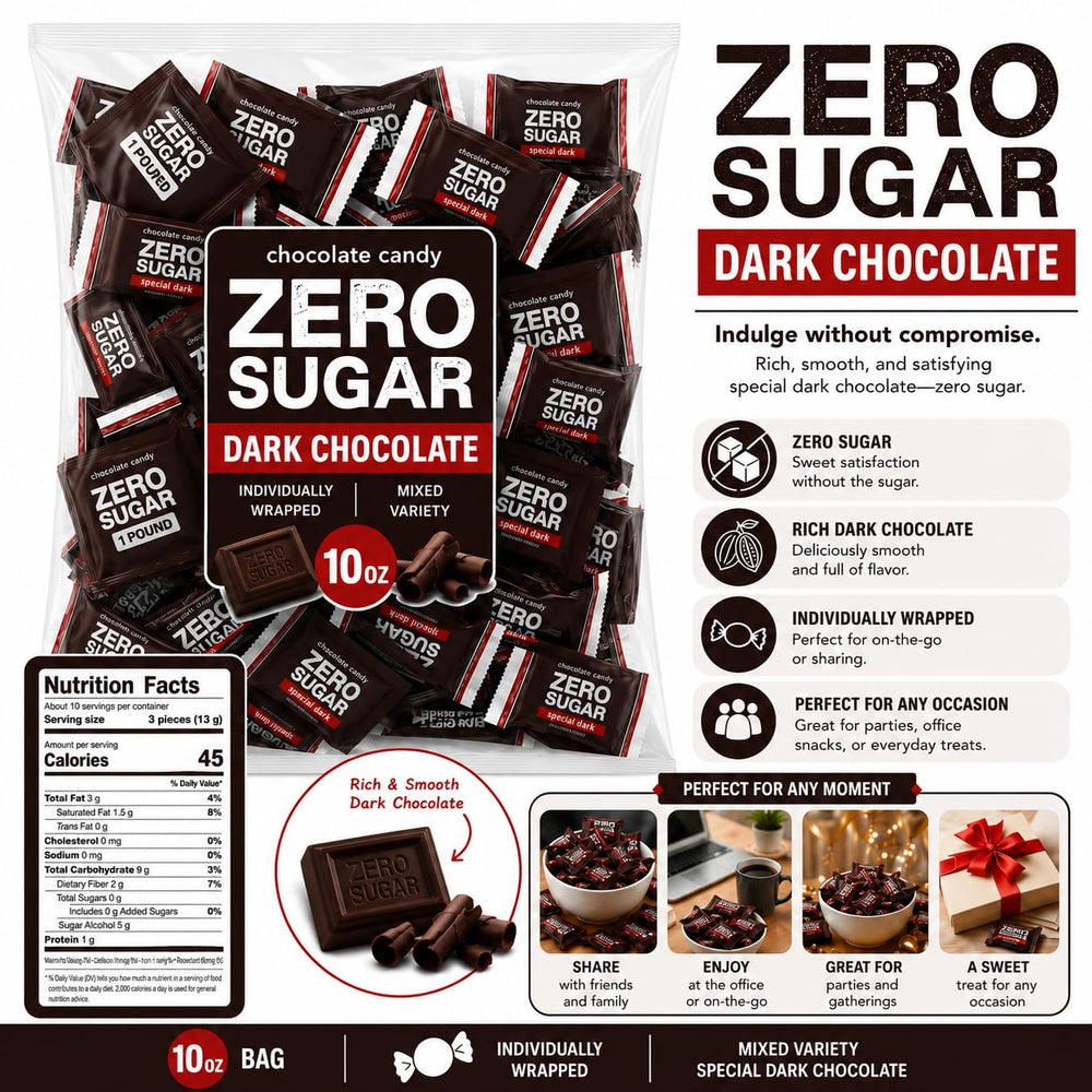 Tundras Hershe'ysZero Special Dark close-up emphasizing richer cocoa and milder sweetness
