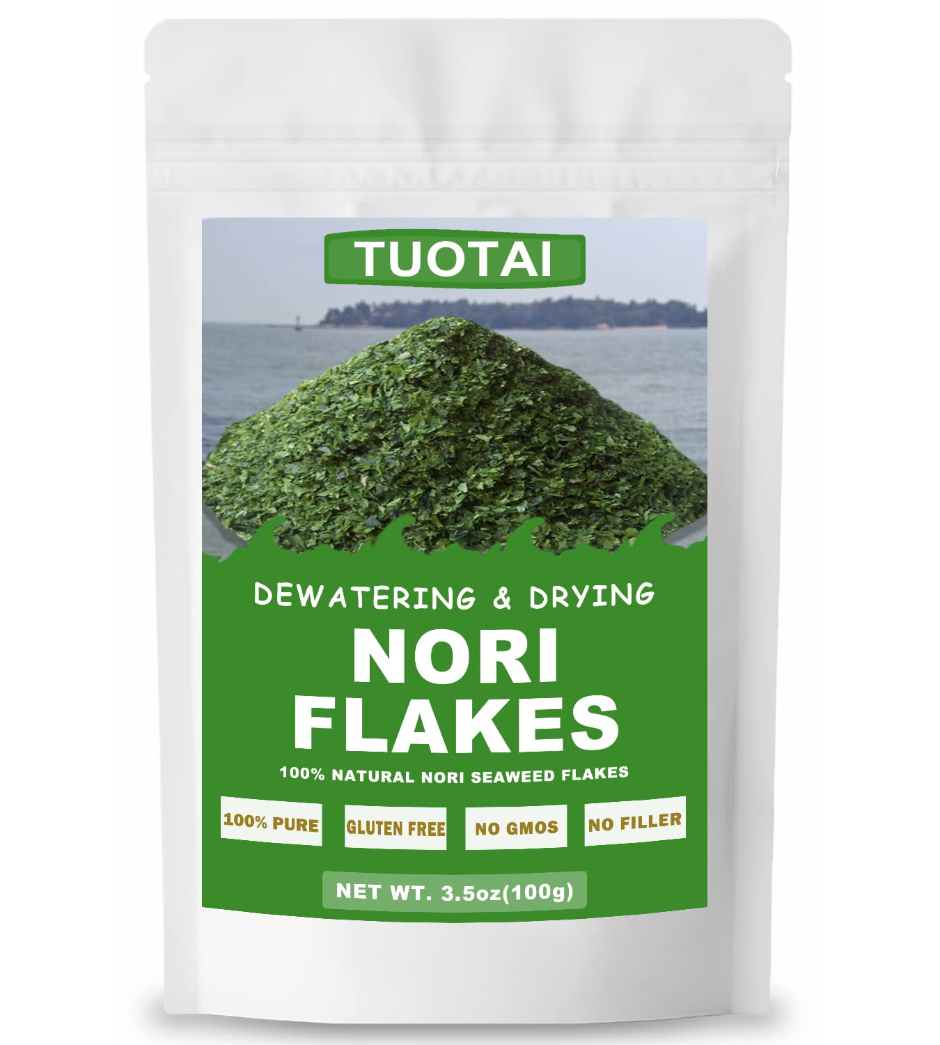 TUOTAI front packaging showing pure nori flakes and clean-label benefits