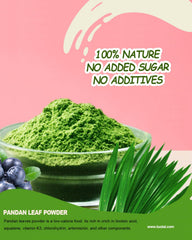 TUOTAI pandan powder mixed in cup showing natural color and aroma benefit