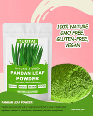 TUOTAI pandan powder scoop into bowl demonstrating portion control benefit