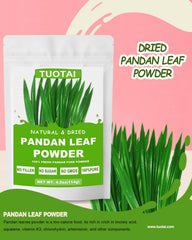 TUOTAI pandan powder texture close-up highlighting fine grind for easy mixing