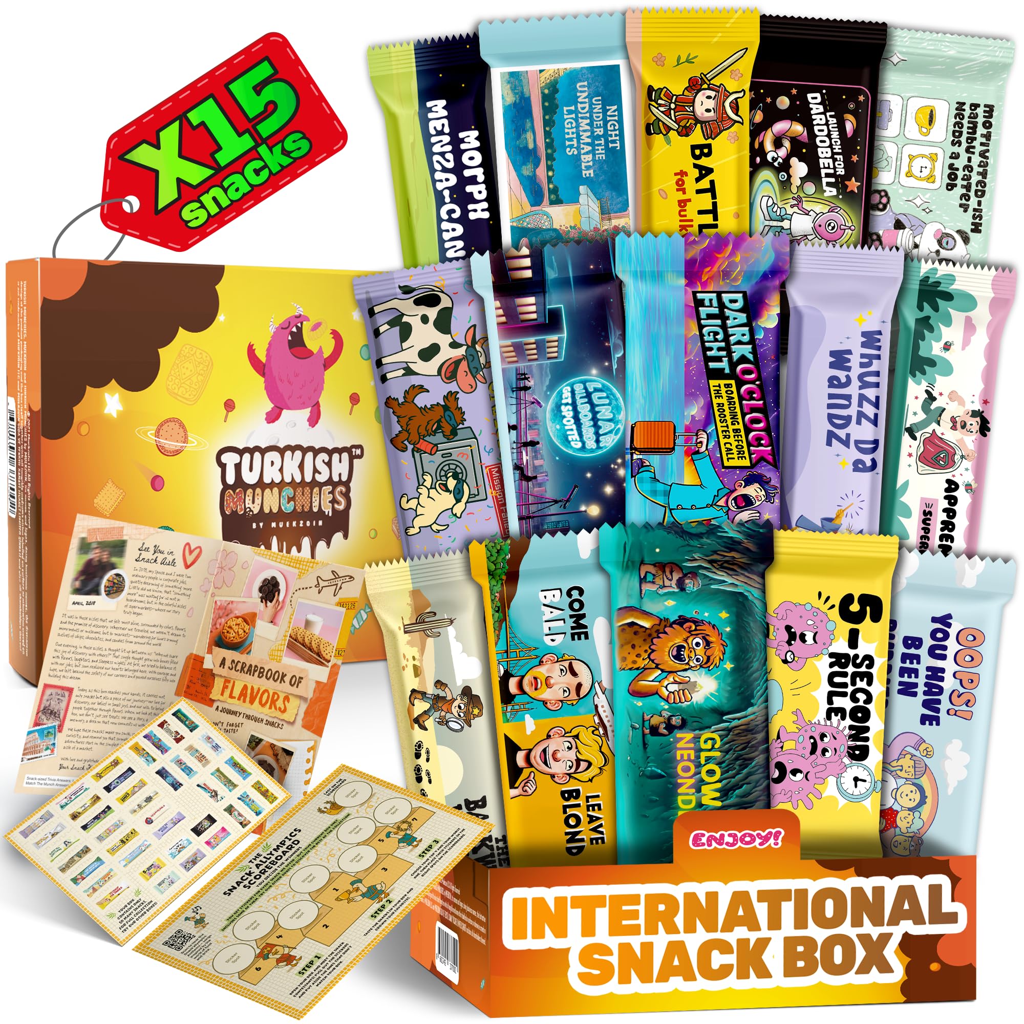 Turkish Munchies front packaging showing gift-ready international snack box benefit