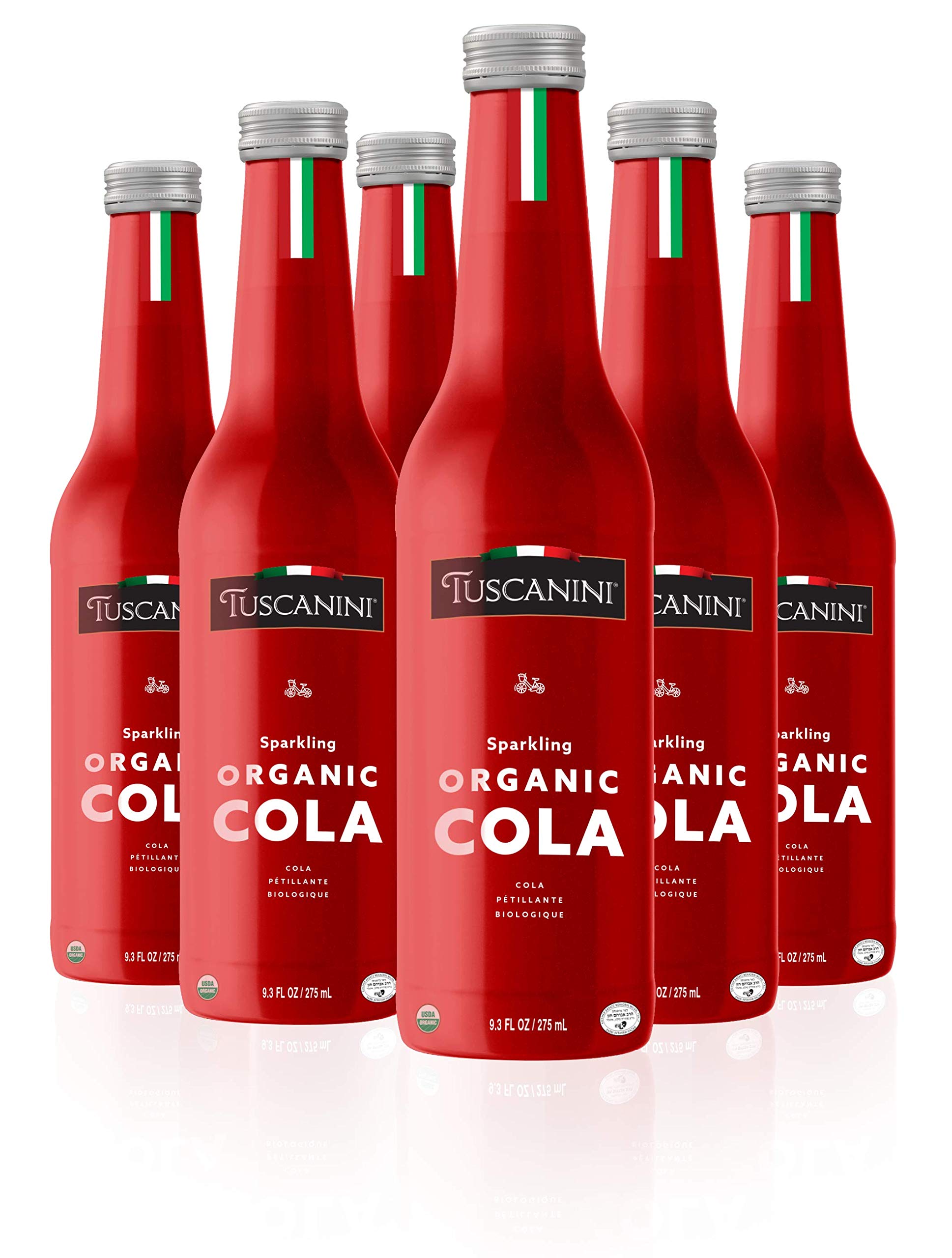 Tuscanini front packaging showing six glass bottles, elegant presentation and organic benefit