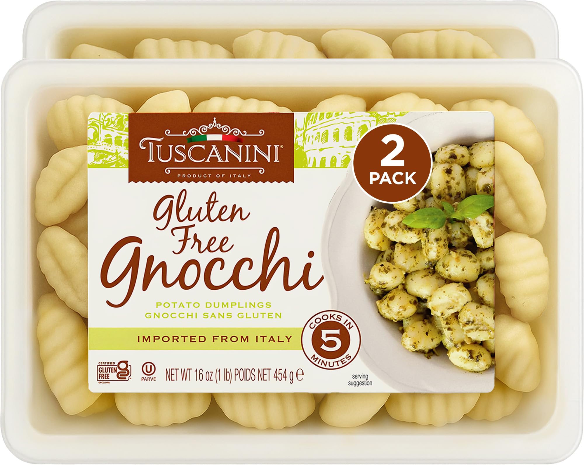 Tuscanini front packaging showing gluten free label and quick-cook benefit