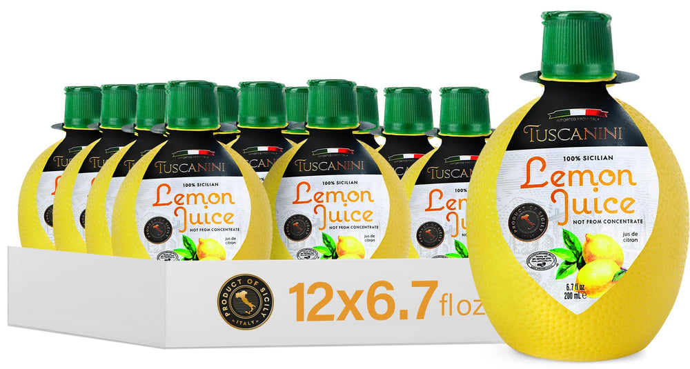 Tuscanini front packaging showing 12-bottle pack and Italian origin benefit