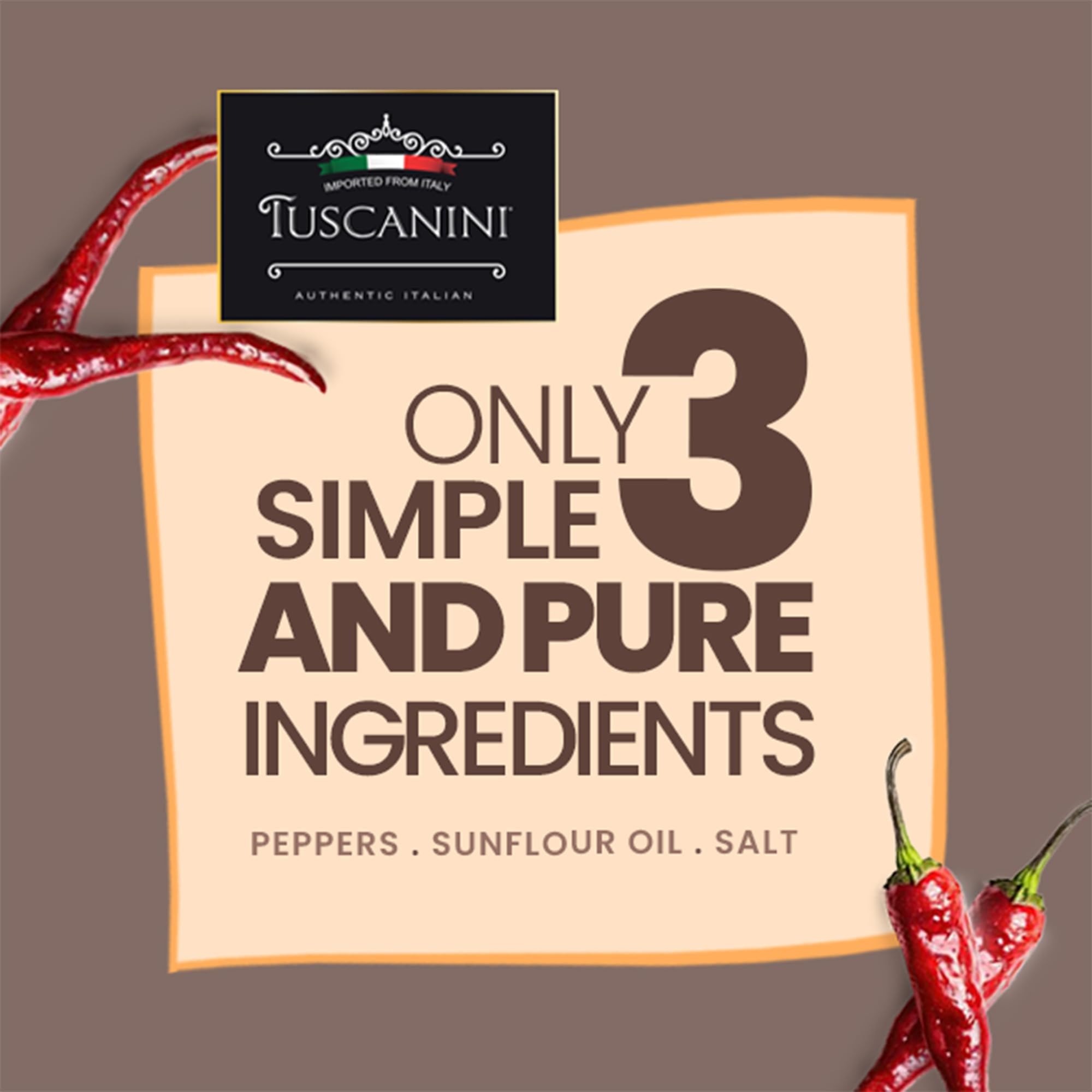 Tuscanini jar label detail showing ingredients and natural promise