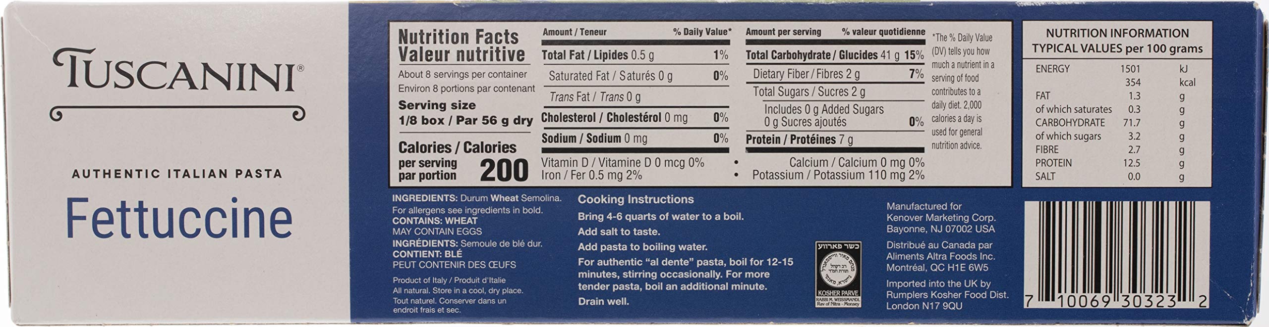 Tuscanini label close-up showing kosher certification and simple ingredients benefit