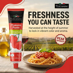 Tuscanini paste texture close-up showing rich double-concentrated tomato consistency