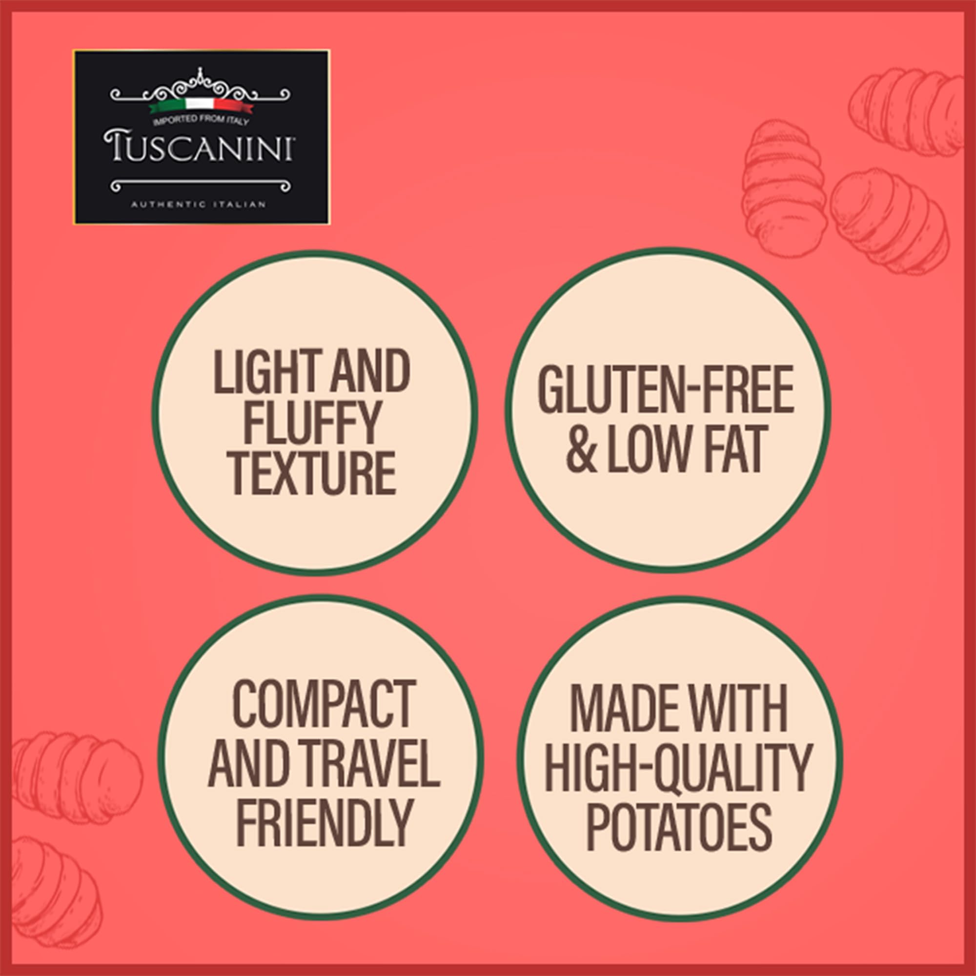 Tuscanini gnocchi served with sauce illustrating versatile meal pairing