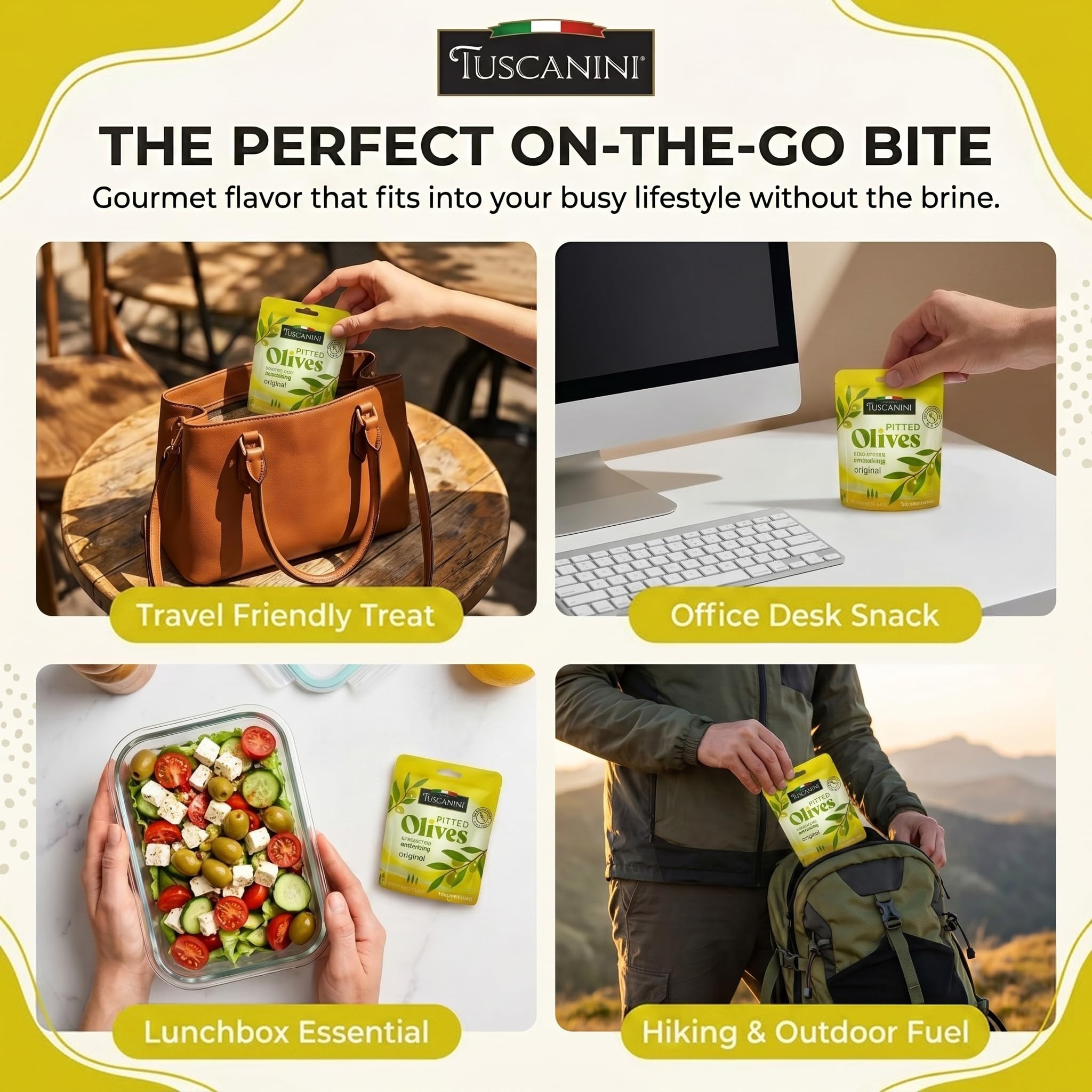 Tuscanini pouch next to a credit card showing compact size for easy carrying