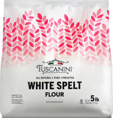 Tuscanini front packaging showing 5 lb bag and brand benefits