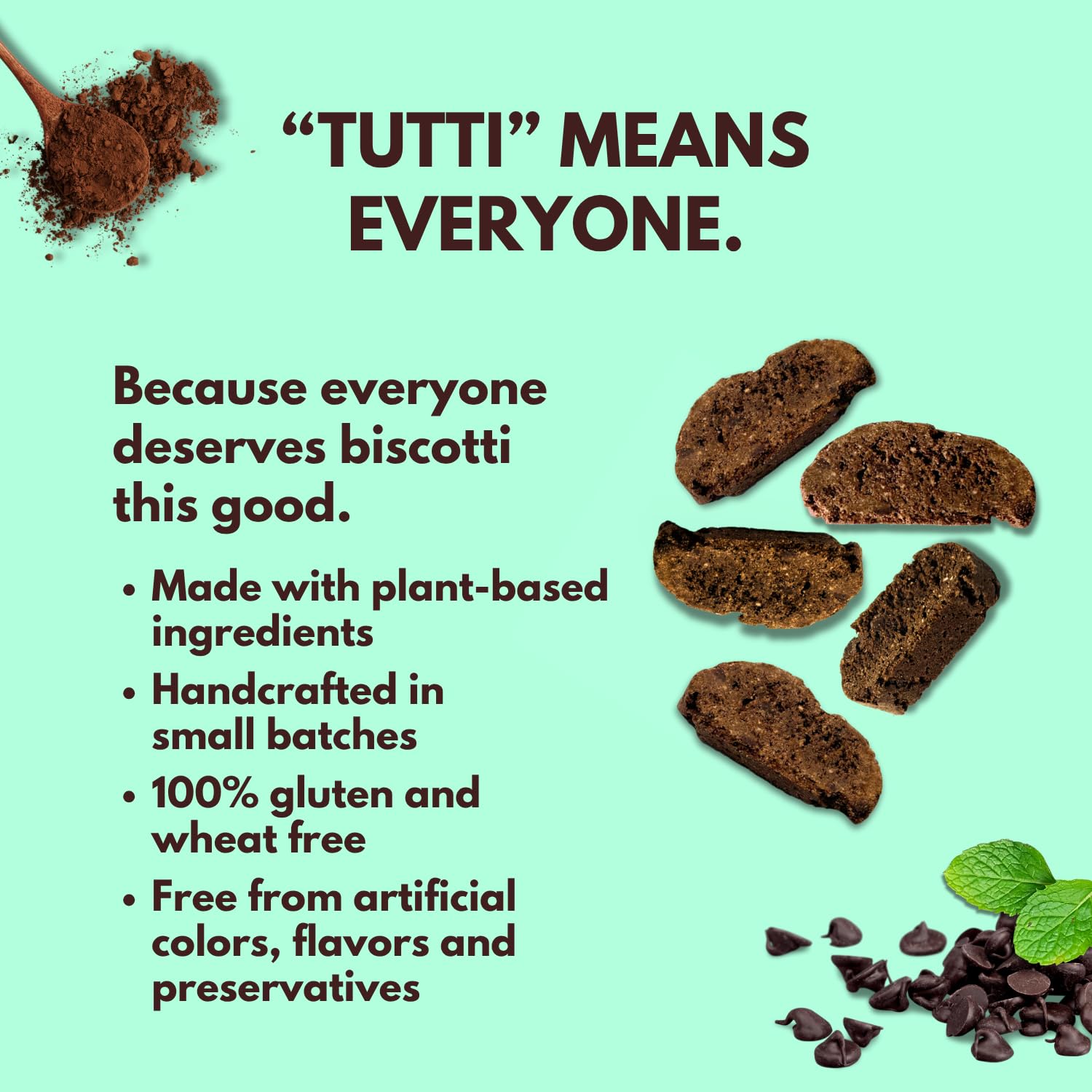 Tutti Gourmet close-up of biscotti texture, revealing crisp twice-baked crunch