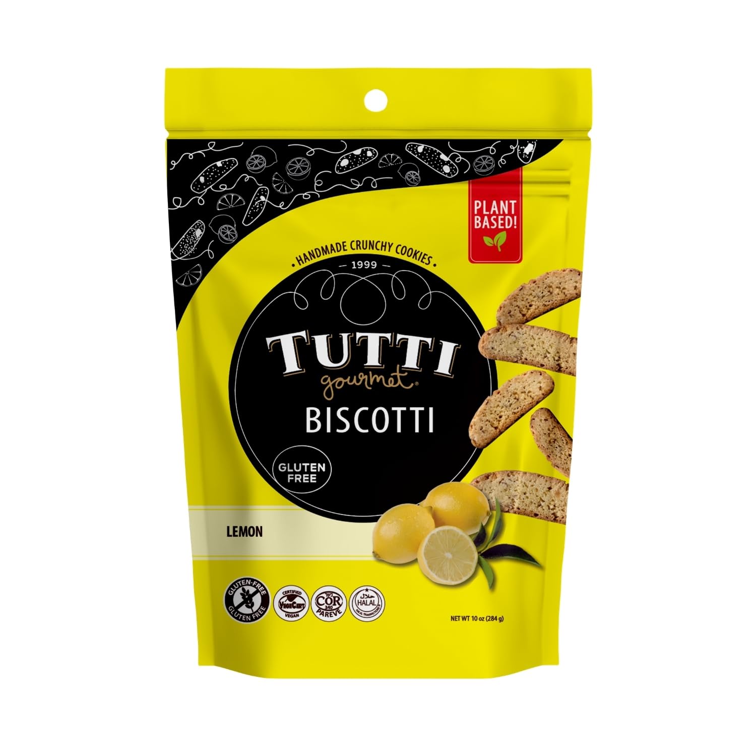 Tutti Gourmet front packaging showing brand and 10oz bag, highlighting gift-ready appeal