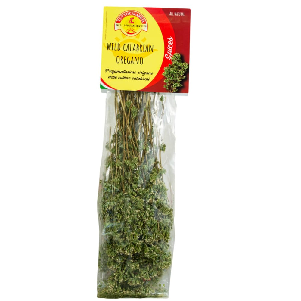 TUTTOCALABRIA front packaging of oregano bundle showing authentic origin and rustic appeal