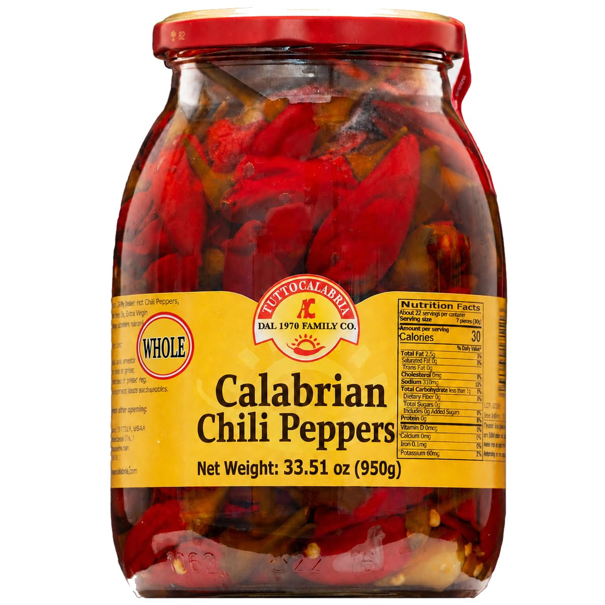 TUTTOCALABRIA front packaging showing whole peppers and club jar benefit