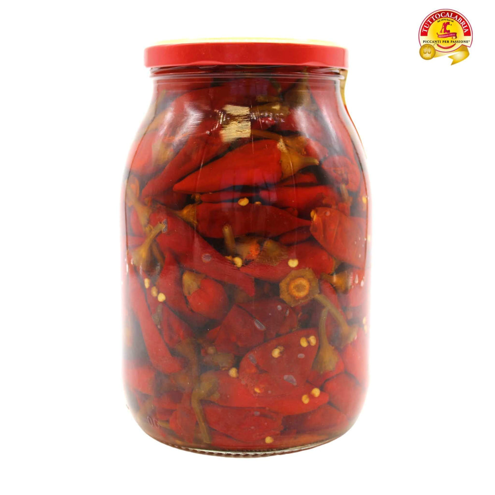TUTTOCALABRIA opened jar showing peppers in oil for ready-to-use benefit