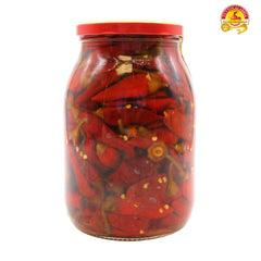 TUTTOCALABRIA opened jar showing peppers in oil for ready-to-use benefit
