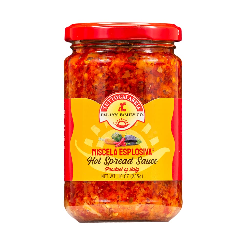 TUTTOCALABRIA front jar showing label and 10 oz size for authentic Italian flavor