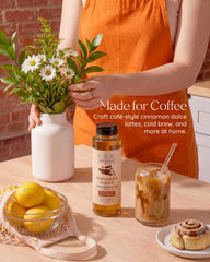 TUTURU Botanical Coffee texture shot of cinnamon sticks and vanilla pods, natural spice depth