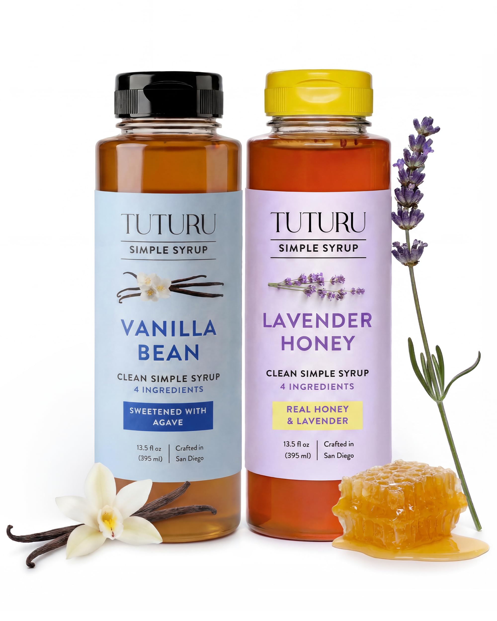 TUTURU front packaging showing both spring syrup bottles and clear labeling for easy selection