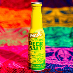 Twang rimmed beer bottle demo adding citrus-salt flavor
