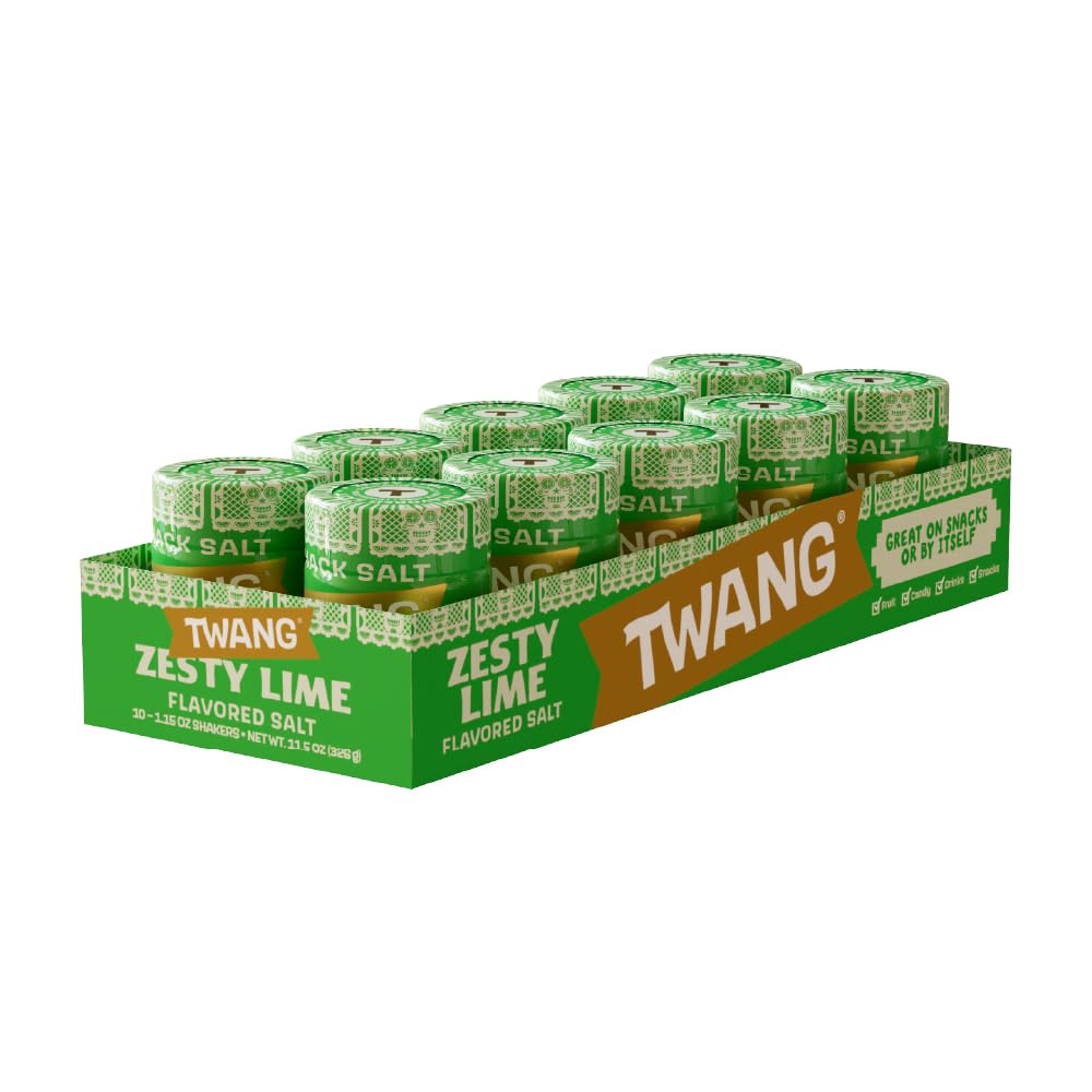 Twang lime front packaging showing compact shaker and branding for easy seasoning