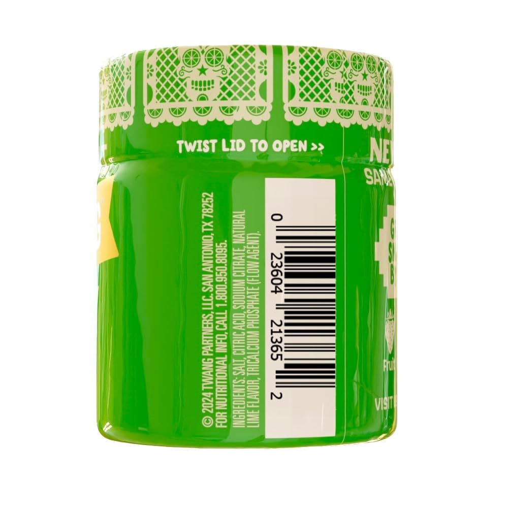 Twang lime on a picnic spread with fruits and chips showing convenient outdoor seasoning