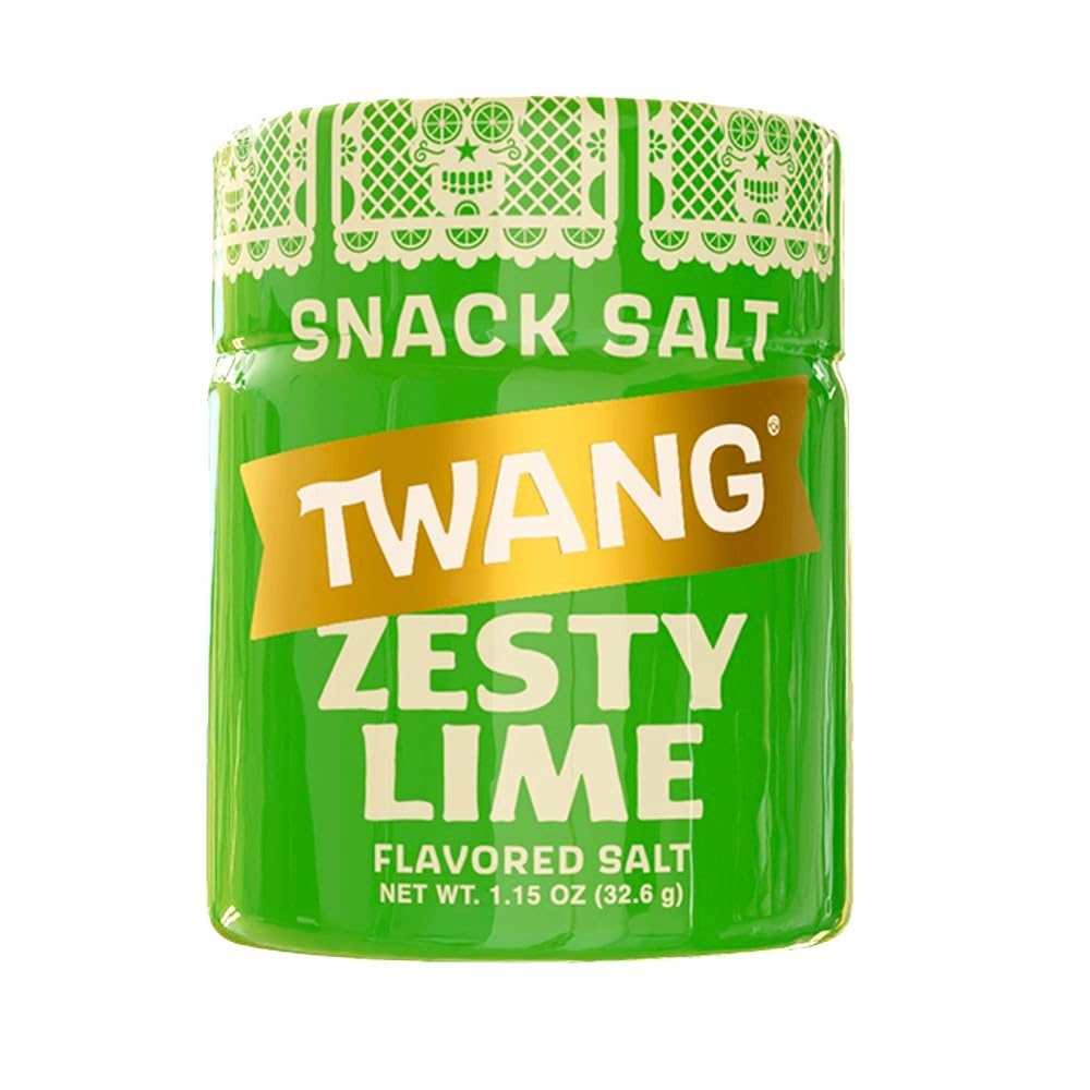 Twang lime size comparison in hand showing portable 1.15 oz shaker for on-the-go use