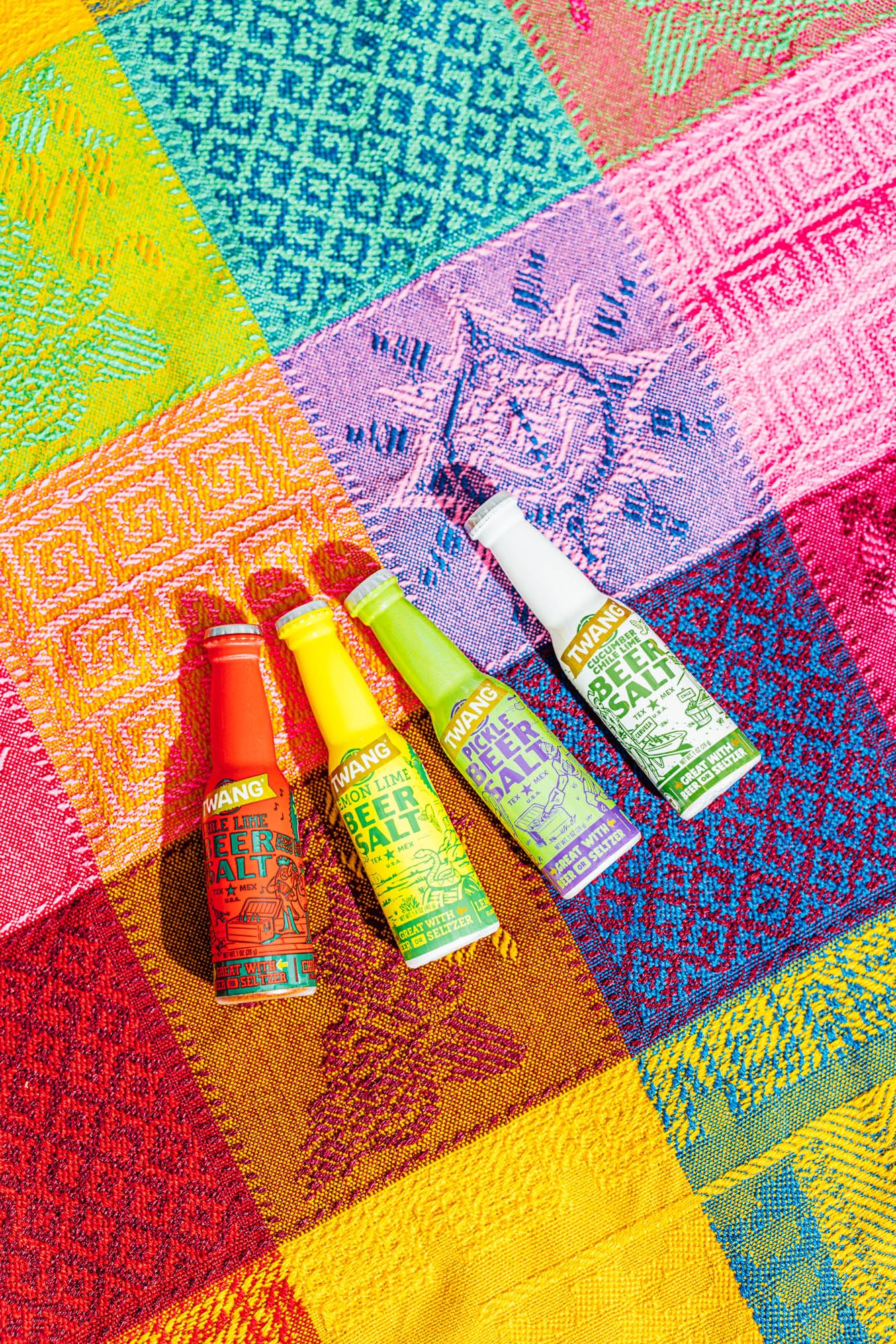 Label detail on Twang bottle highlighting Tex-Mex inspired ingredients and authenticity