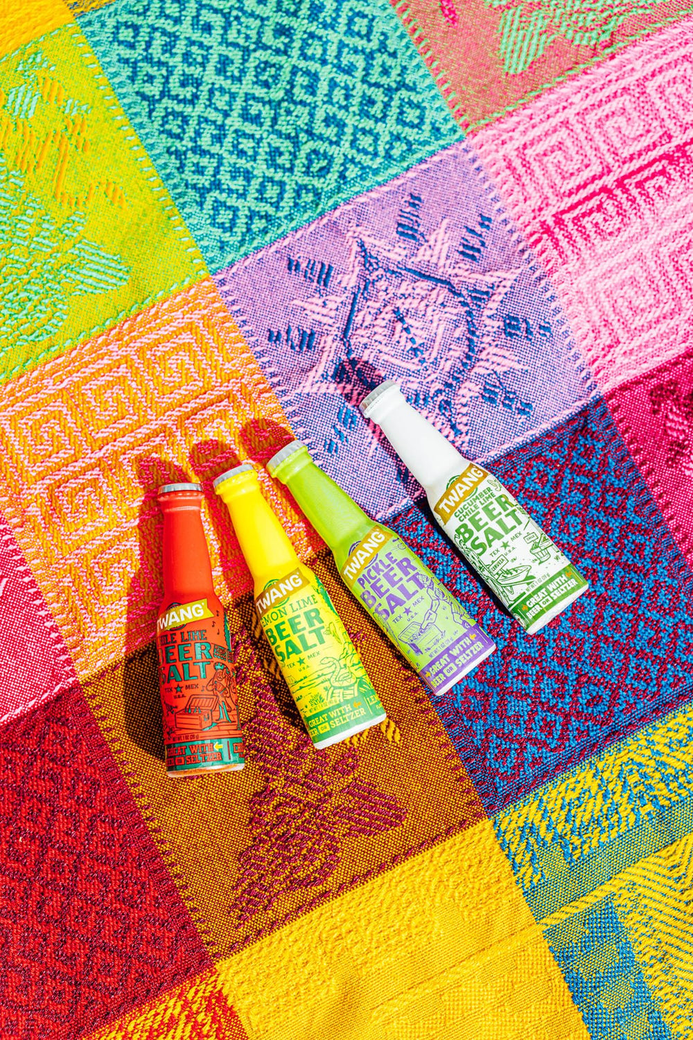 Label detail on Twang bottle highlighting Tex-Mex inspired ingredients and authenticity