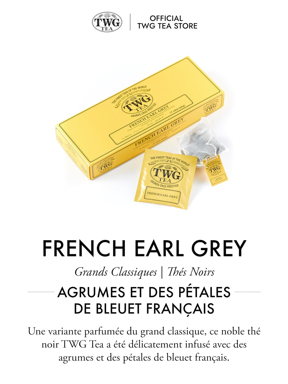 TWG dry black tea leaves with blue cornflowers showing blend quality and visual appeal