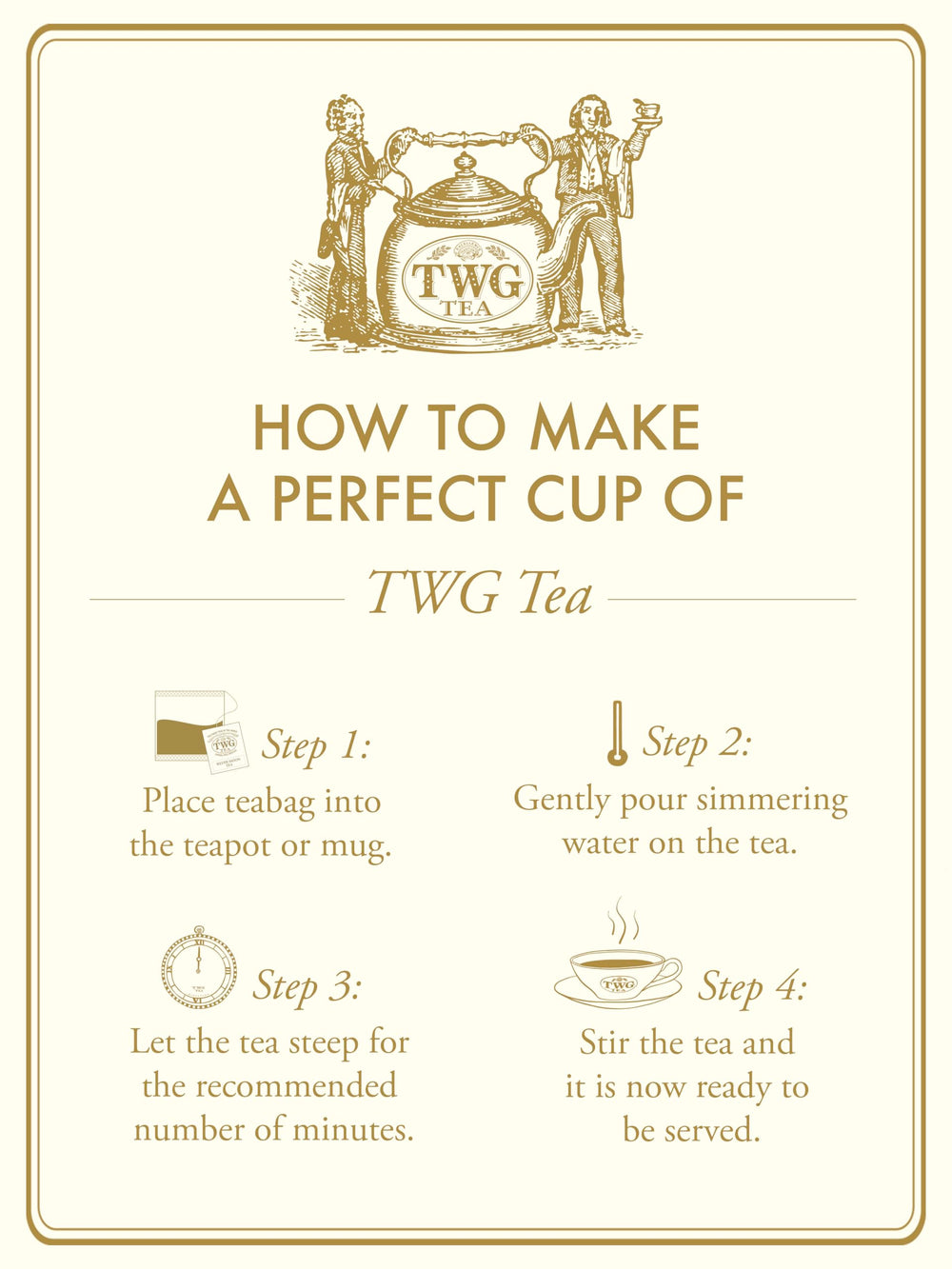 TWG tea being poured into a cup showcasing rich colour and aroma