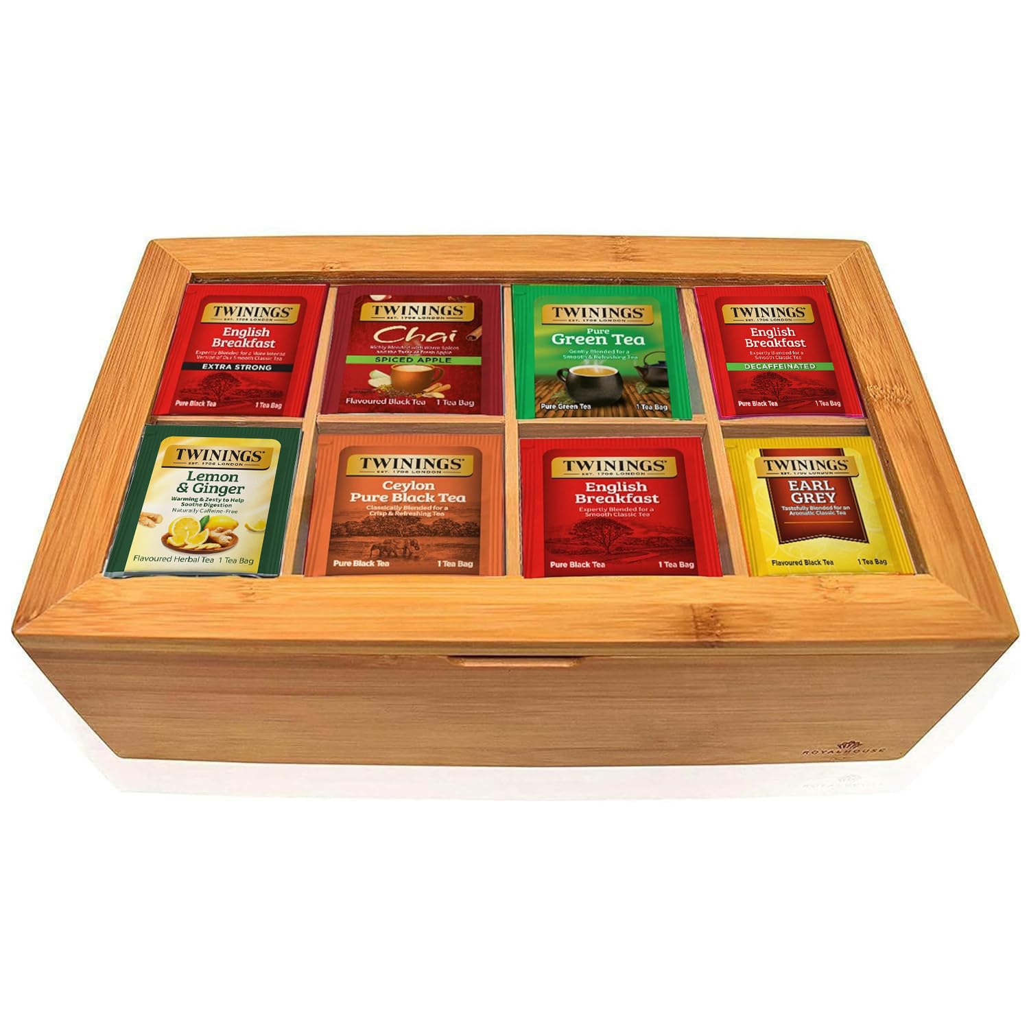 Twinings bamboo box exterior displaying elegant storage and gift appeal