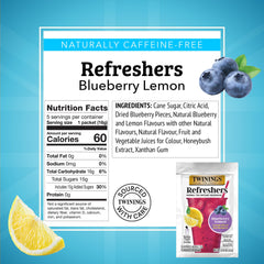 Twinings close-up of real blueberry bits highlighting texture and natural fruit goodness