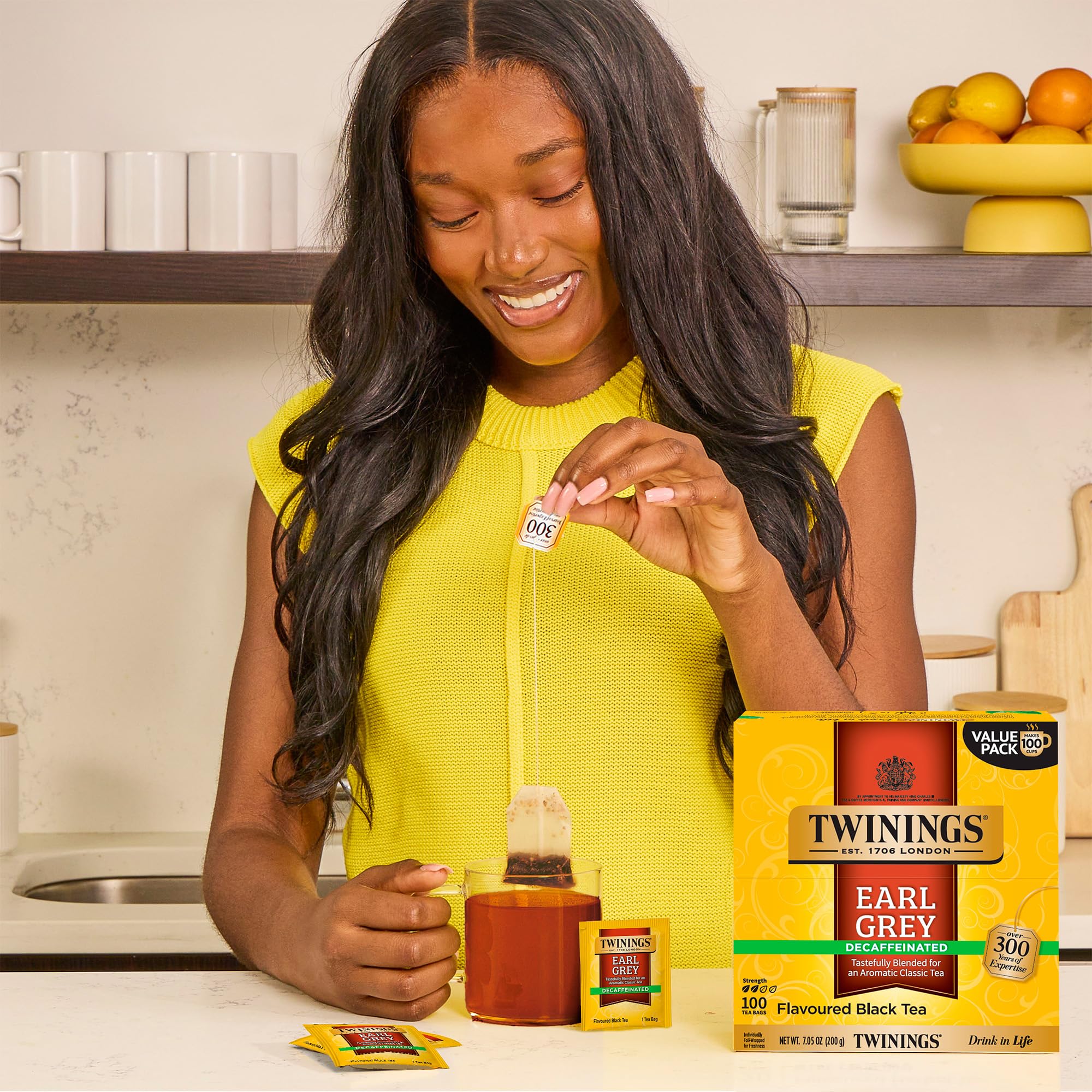Twinings brewed cup releasing steam highlights fragrant bergamot benefit
