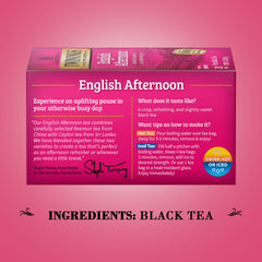 Twinings brewed cup steaming, demonstrates a bright, inviting cup