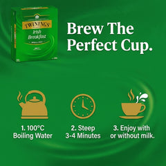 Brewed Twinings cup with milk showing rich colour and satisfying strength