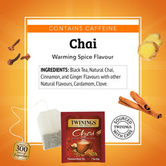 Twinings brewed hot chai cup steaming, highlighting comforting aroma benefit
