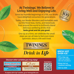 Tall iced glass of Twinings chai brewed over ice, refreshing chilled spice enjoyment