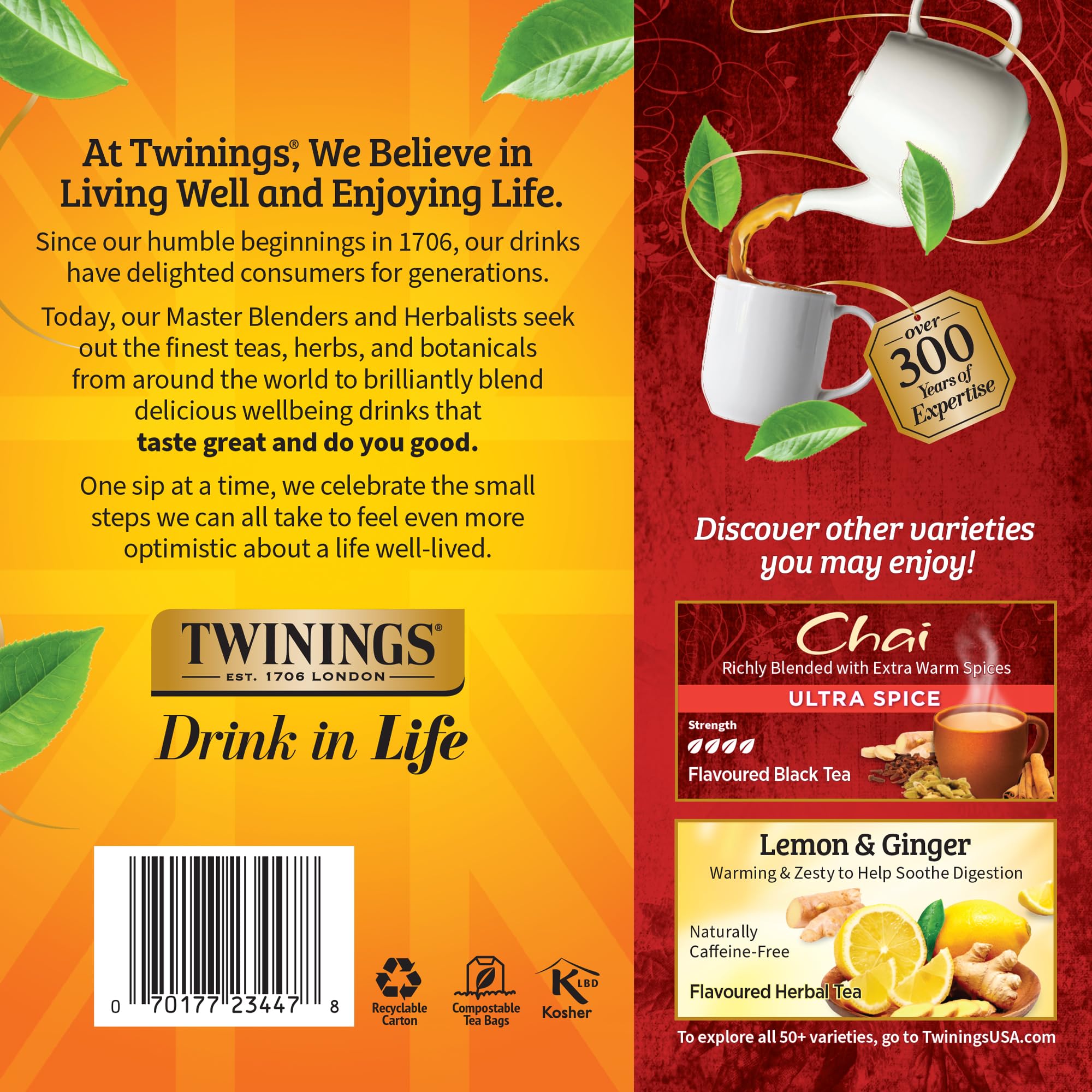 Twinings iced chai in a pitcher with glasses, showcasing refreshing chilled option