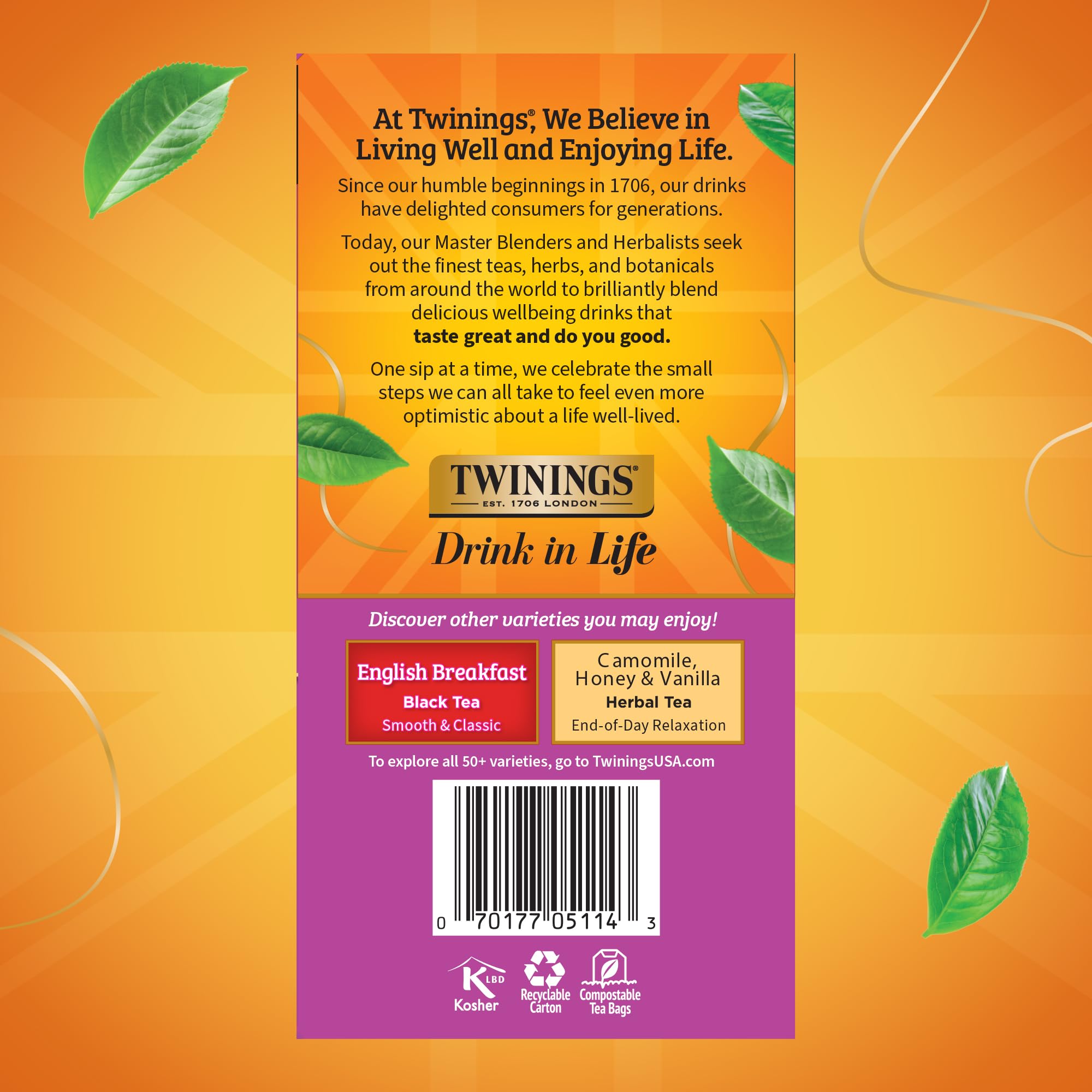 Twinings Darjeeling loose-leaf detail highlighting delicate leaves and aroma
