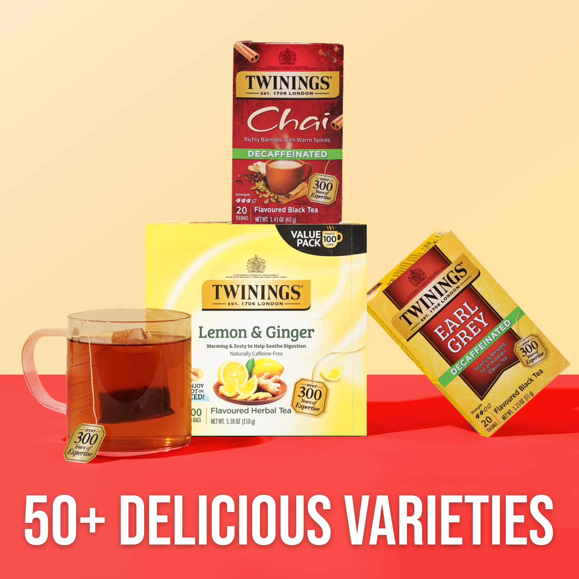 Cozy scene with Twinings decaffeinated chai box by a blanket showing relaxing evening use