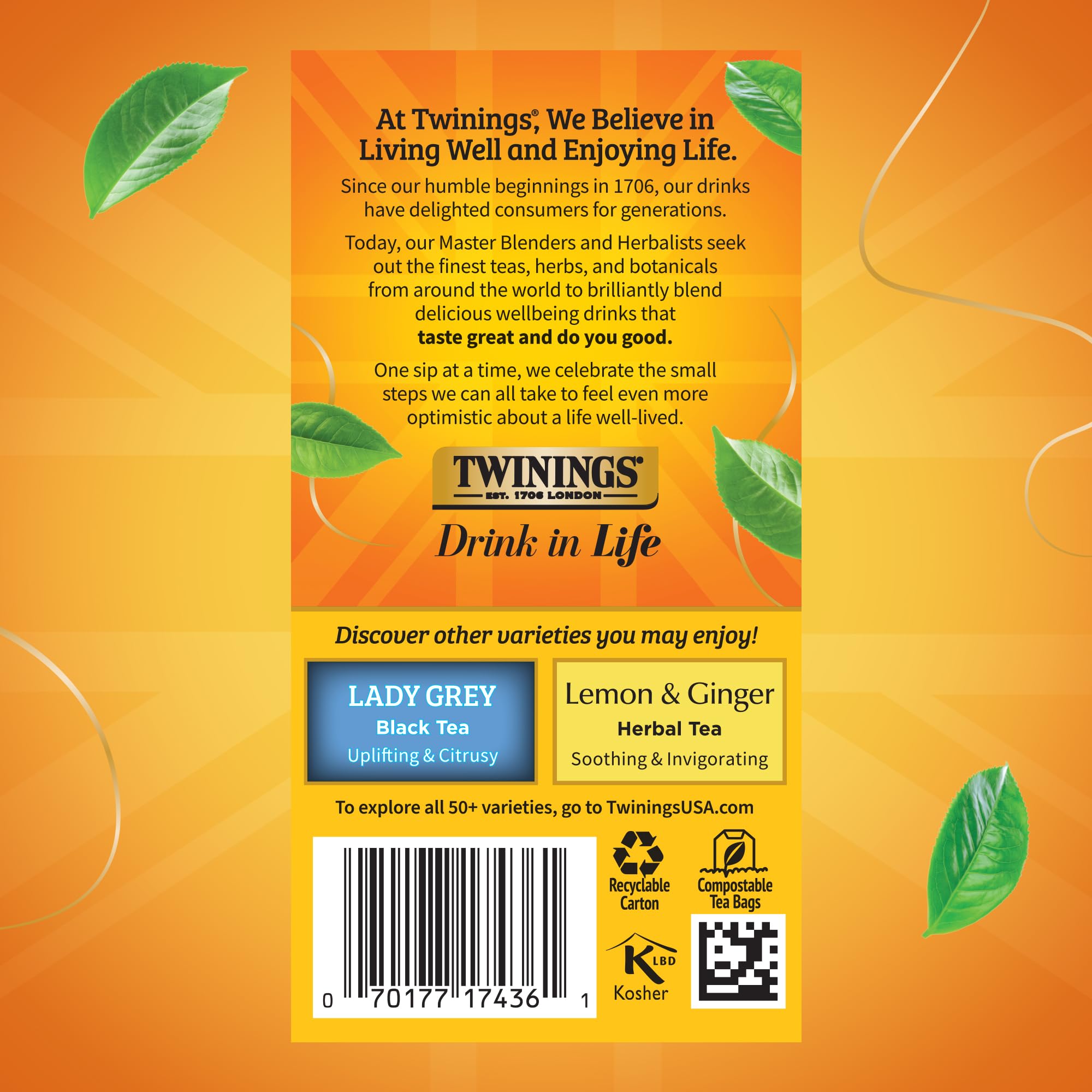 Hand holding Twinings teabags for scale, demonstrates pack size and convenience