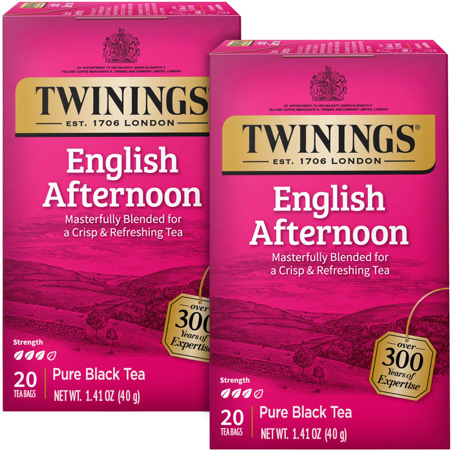 Twinings front packaging showing box and brand, highlights convenience