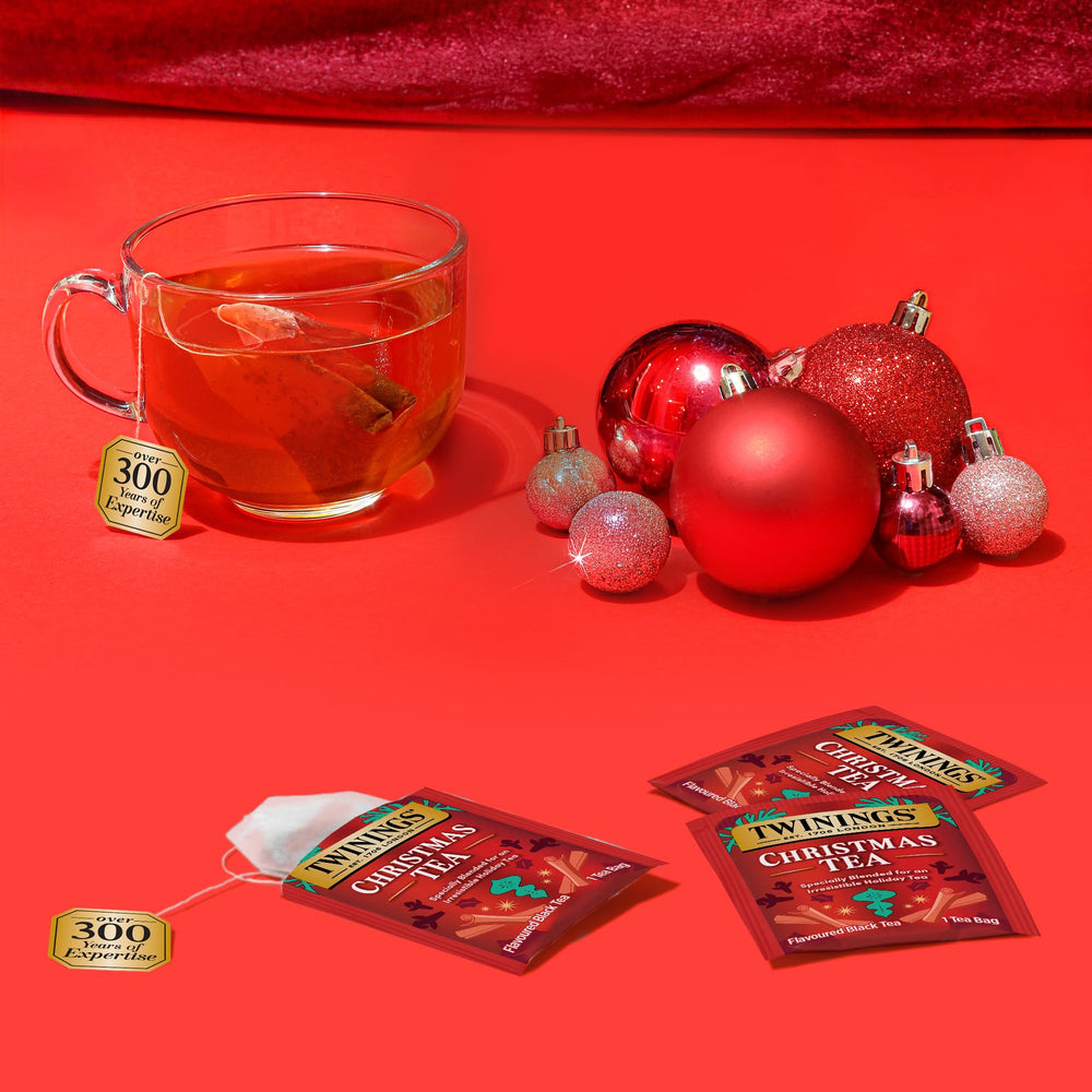 Twinings Gingerbread Joy tea bag detail with spice notes for cozy seasonal comfort